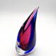 Vase Luigi Onesto Oball Sommerso Flame Blue Magenta 25cm 1.78kg Label