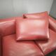 Italian Red Leather Sofa by Divanotti, Postmodern, 1990s