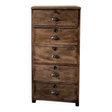Small old vertical craft cabinet with 5 drawers