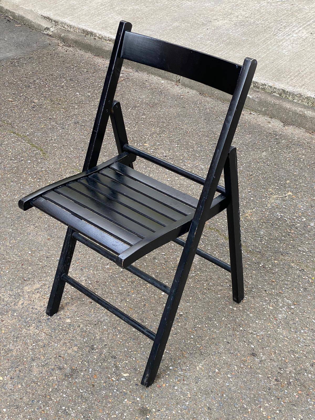 Scandinavian folding cane chair 1990