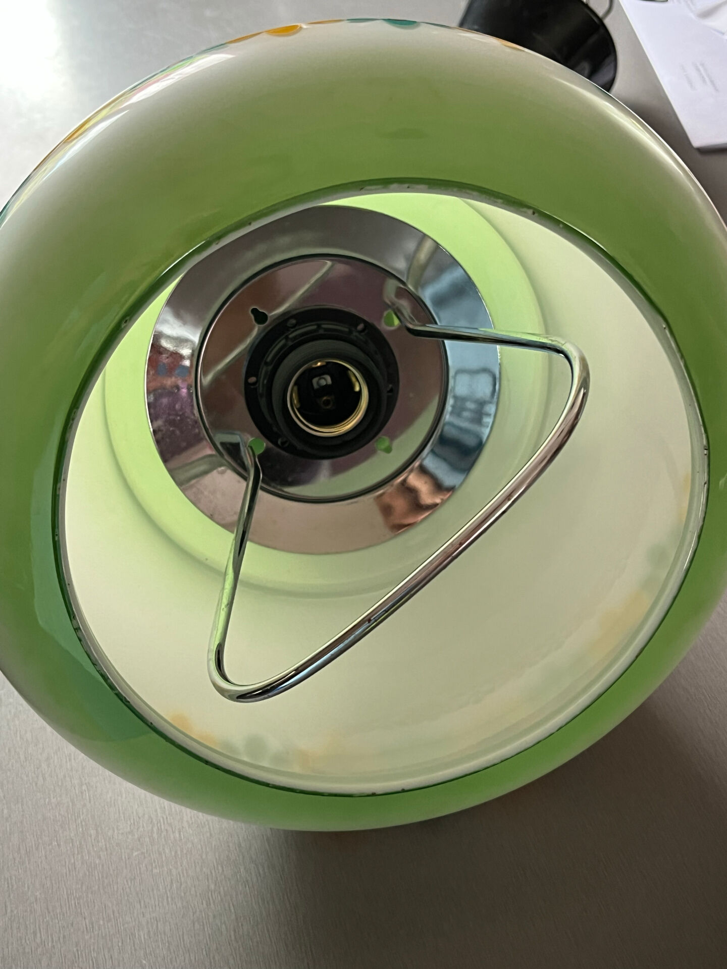 Suspension Monte-and-Lower 1970s in Floral Opaline Glass