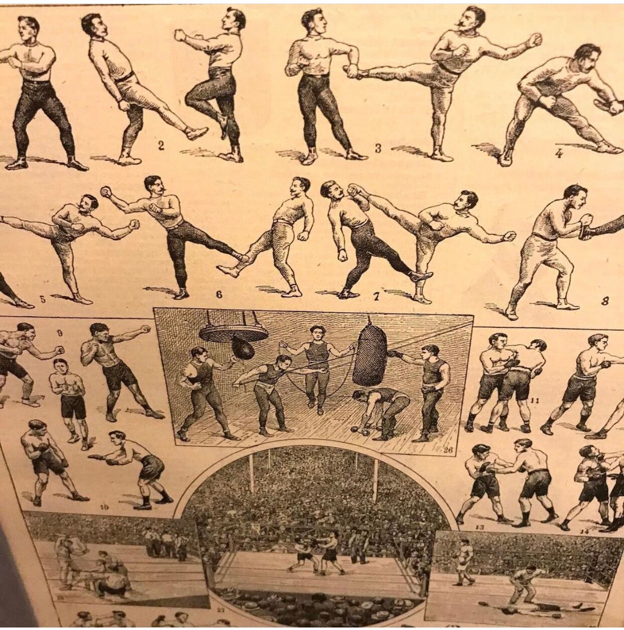 Vintage board from 1922 on boxing