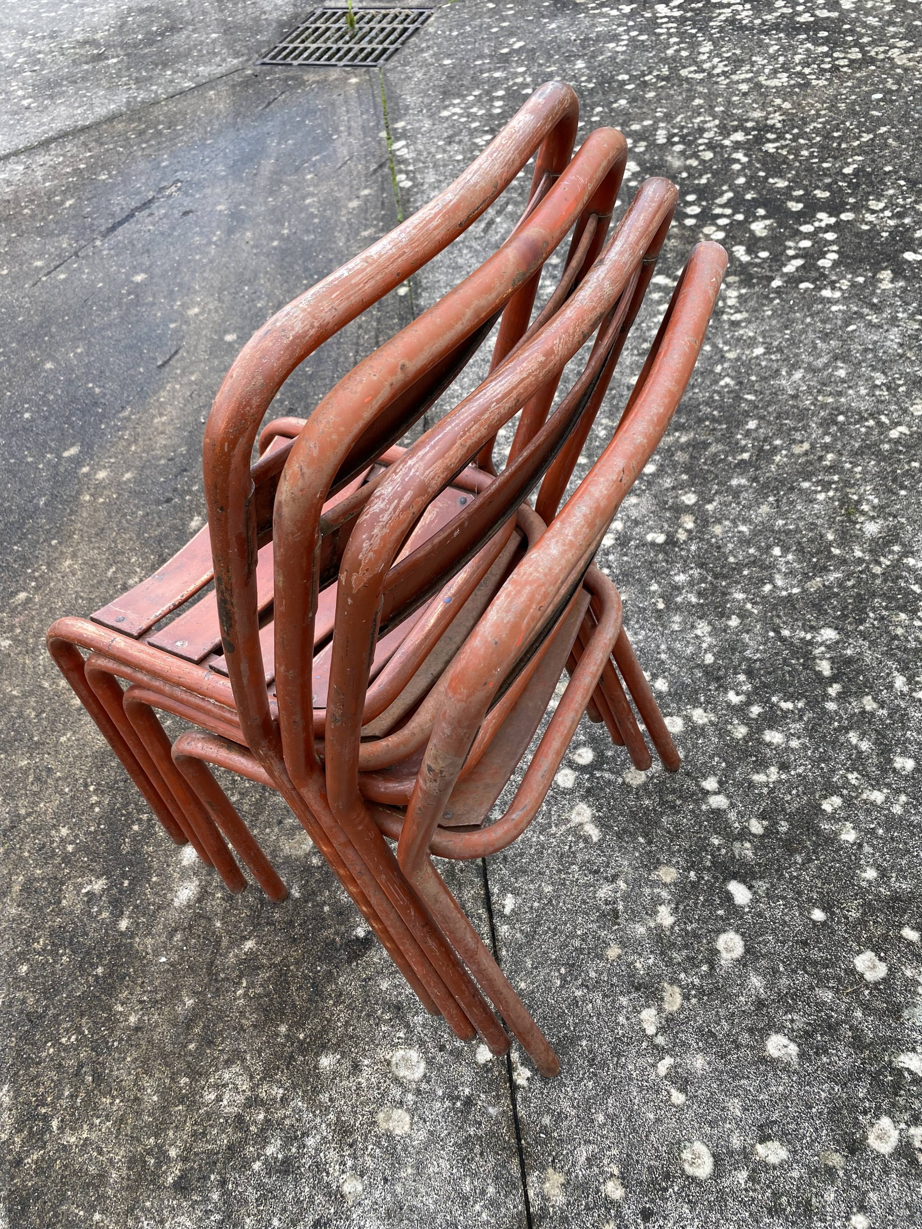 Set of 4 tolix T1 chairs