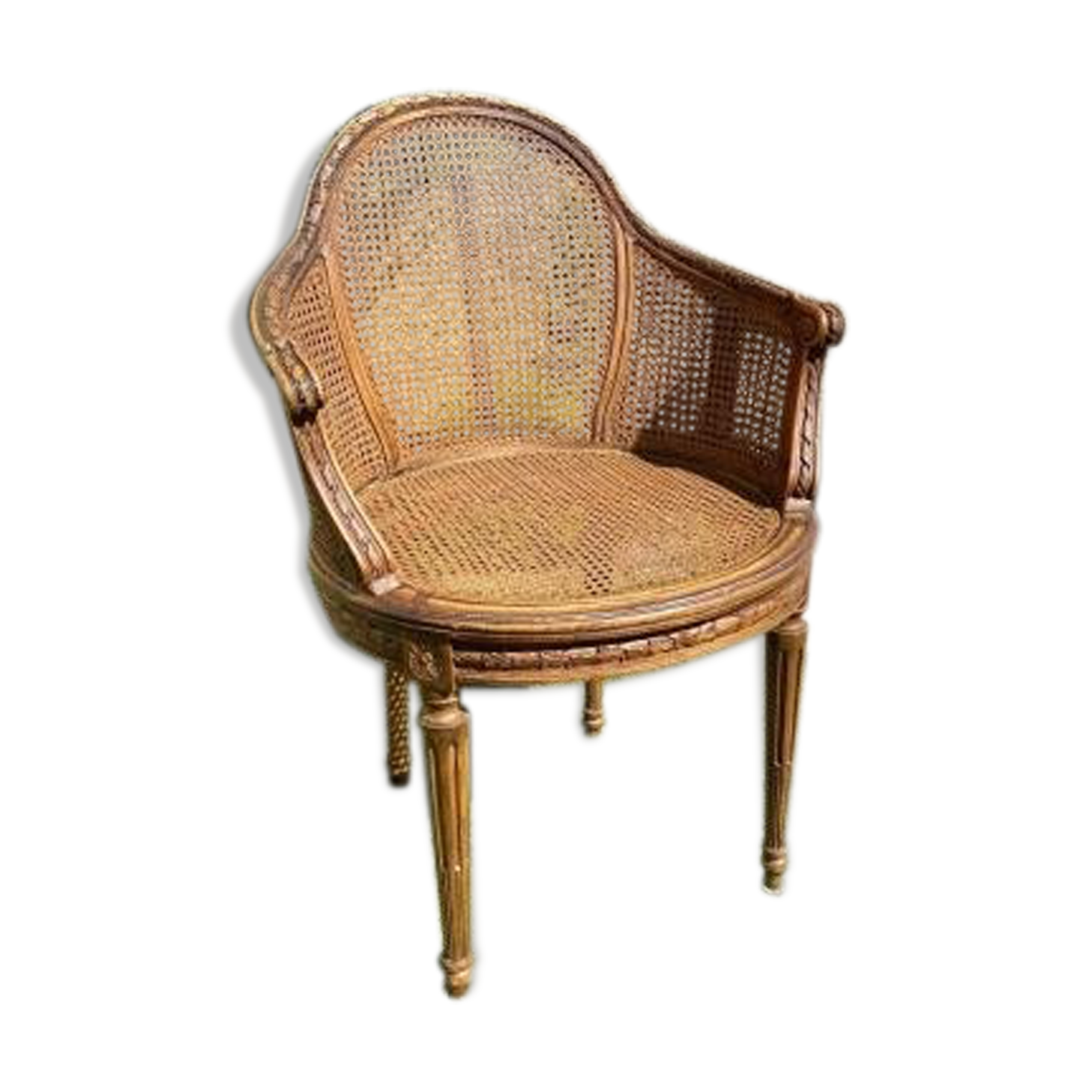Walnut chair - Louis XVI style canage