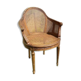 Fauteuil en noyer & cannage Style Louis XVI