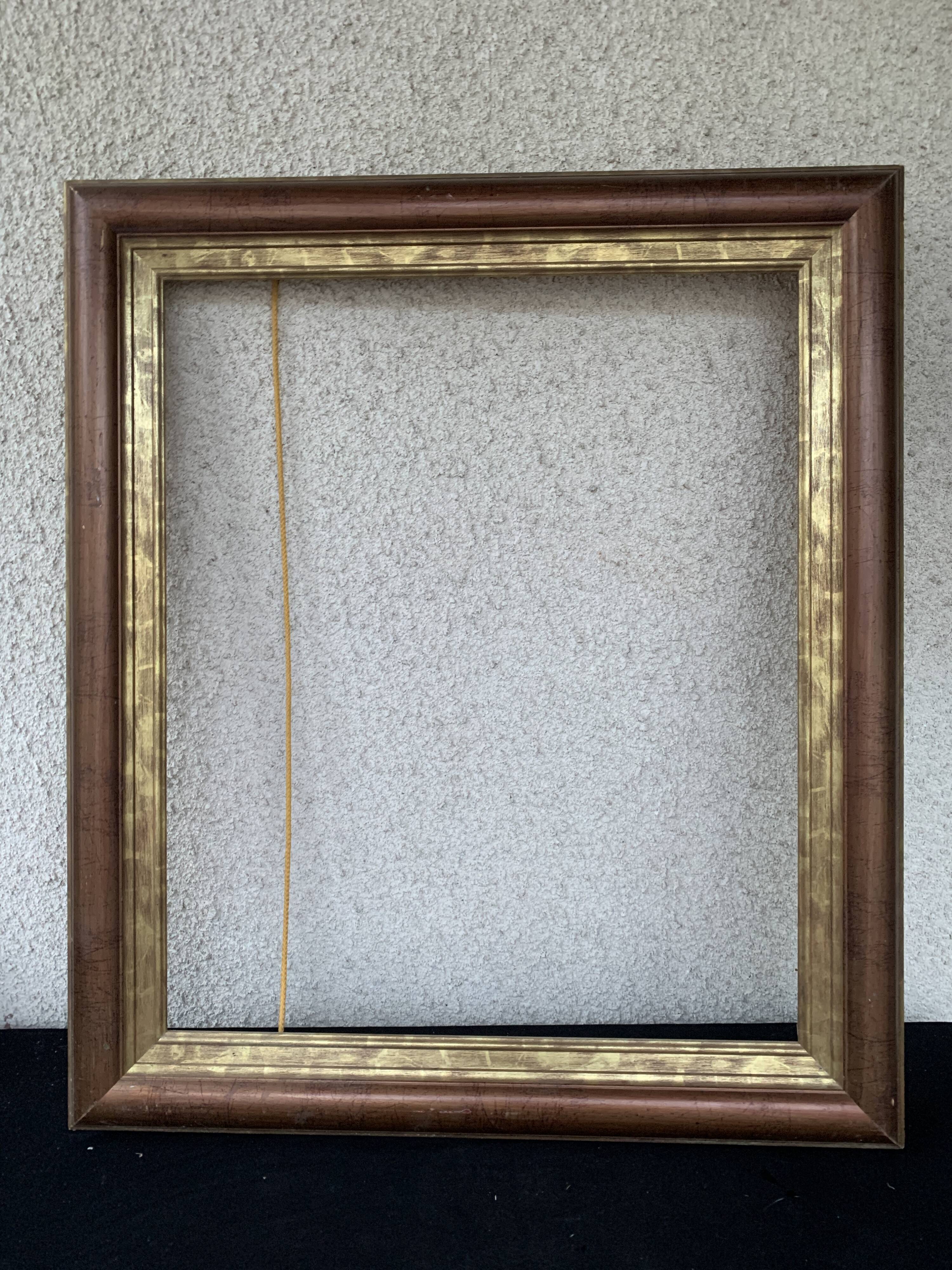 Antique style rectangular wooden frame 62 x 53 cm