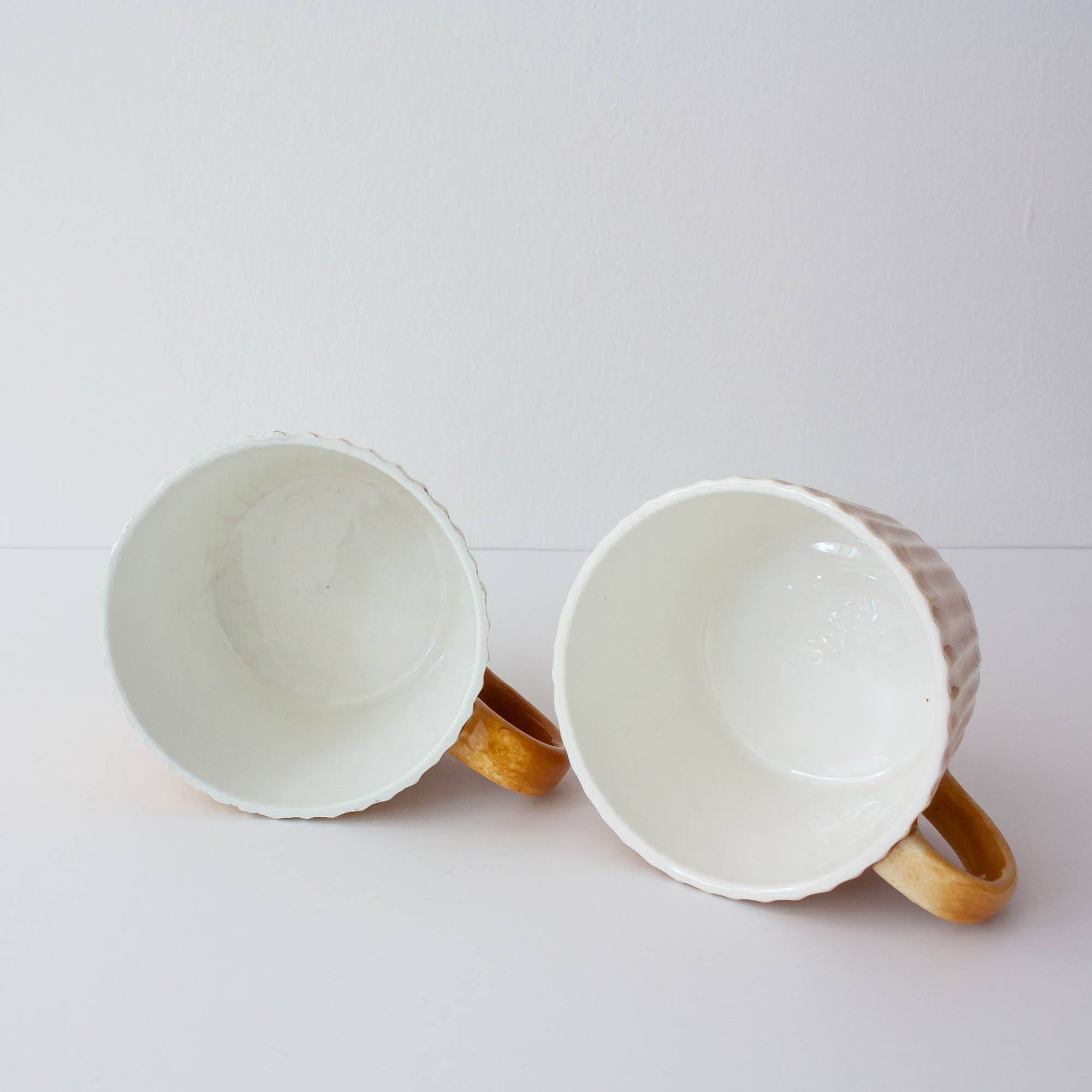 Set of Ceramic Tea Cups and Milk Jug by Secla, 1970's