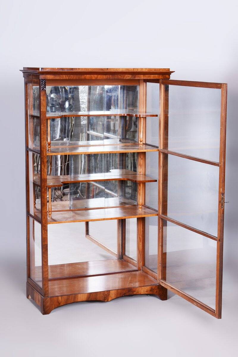 Biedermeier Display Cabinet in Walnut, 1830s