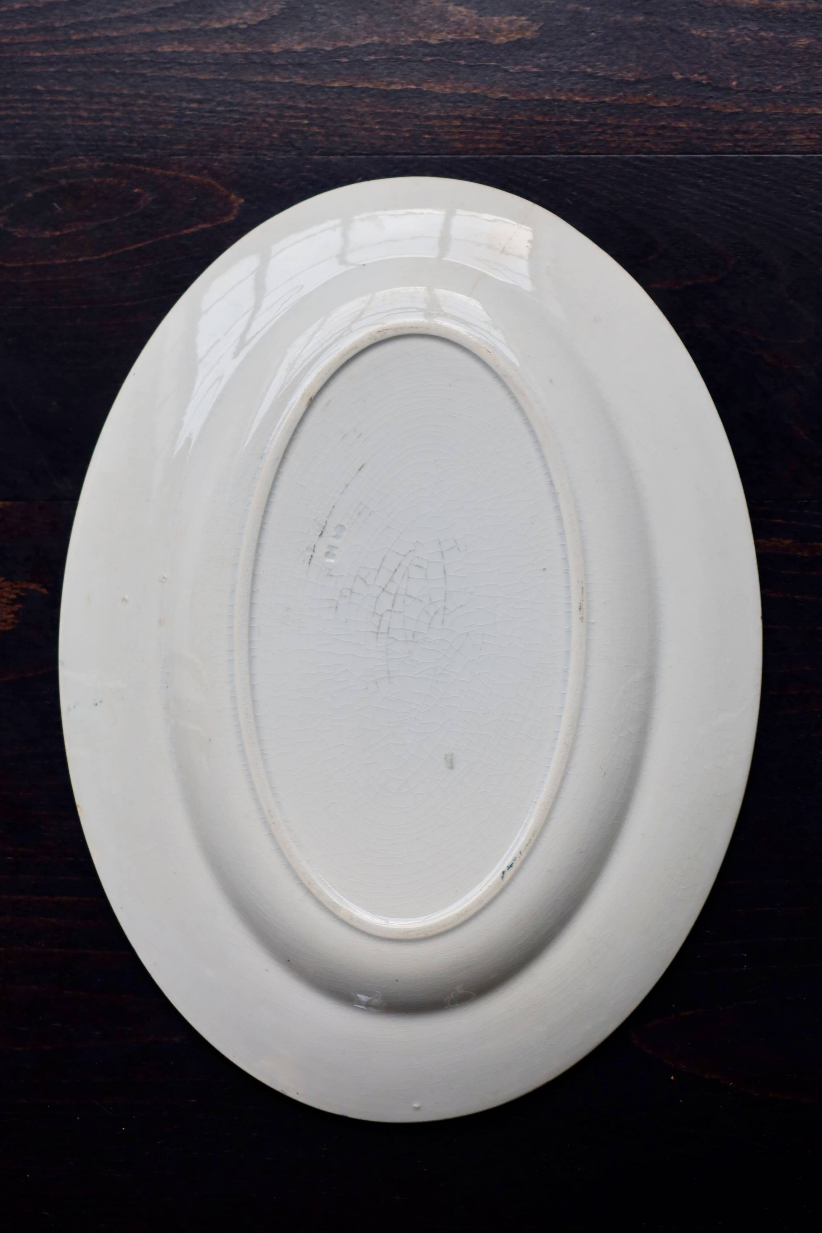 Plat de service ovale vintage faïence Saint Amand Nouvelle Usine Céramique