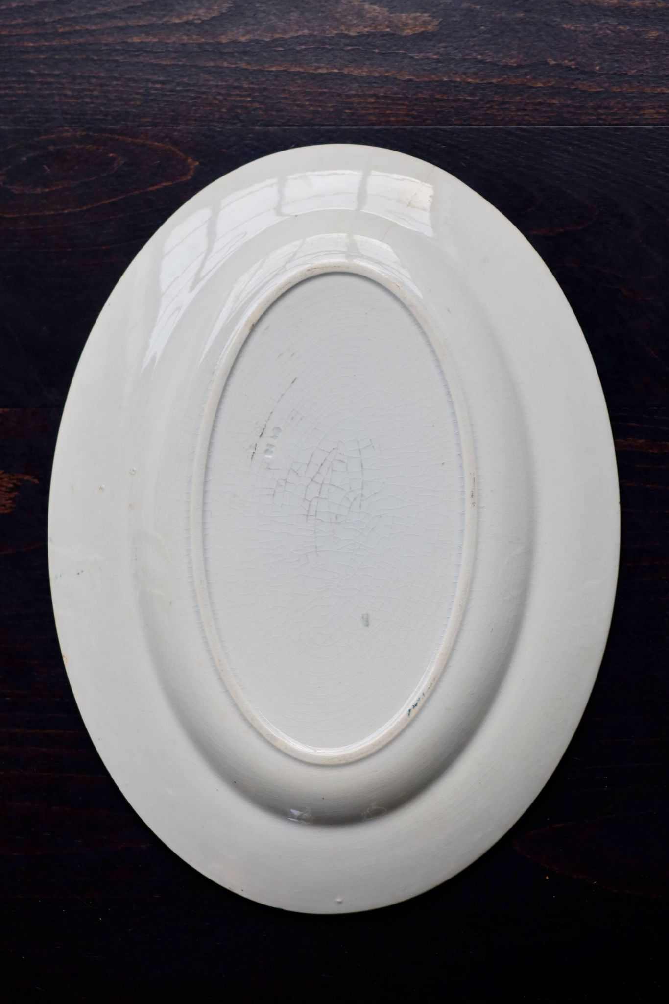 Vintage oval serving platter, Saint Amand earthenware, Nouvelle Usine Céramique