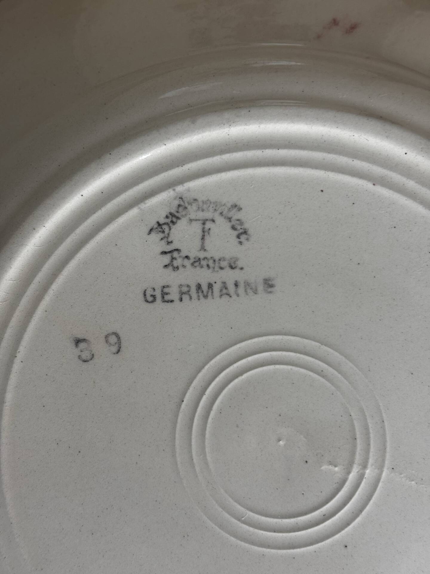 Set of 7 flat plates Badonviller Germaine