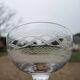 4 Antique Glass Champagne Coupes with Ribbon Pattern