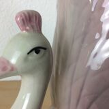 Vase zoomorphe Paon rose vintage