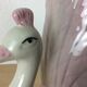 Vintage pink peacock zoomorphic vase