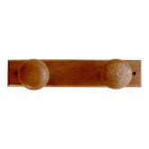Porte-manteau vintage en bois deux patères rondes