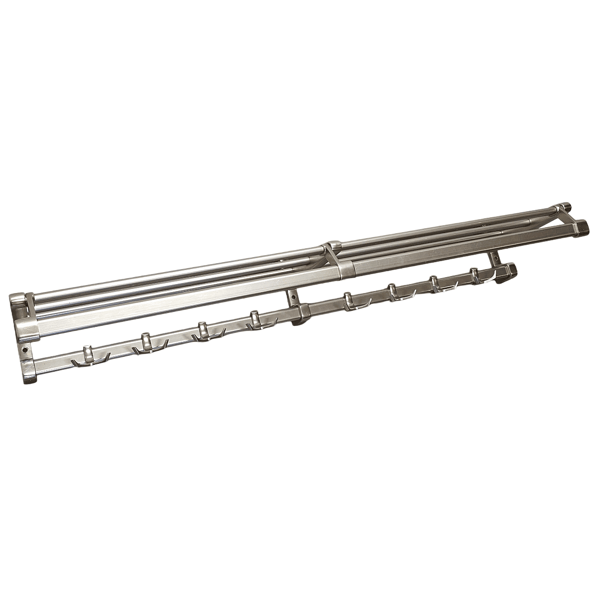Vintage Aluminium Coat Rack With Hat Shelf – 1970s