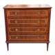 Louis XVI Empire style chest of drawers in solid teak wood with 4 drawers
