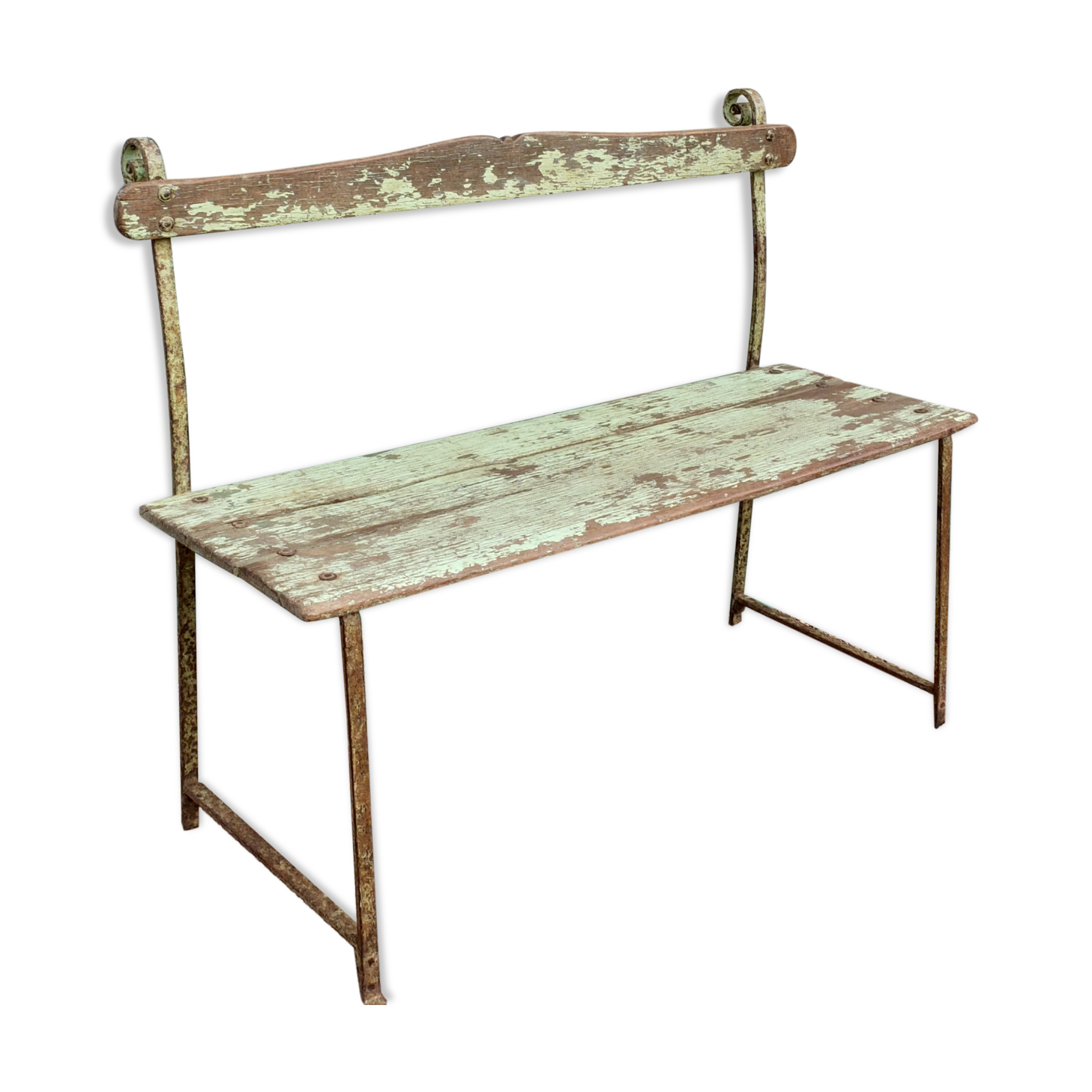 Antique indian green wooden bench