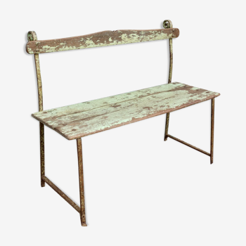 Antique indian green wooden bench
