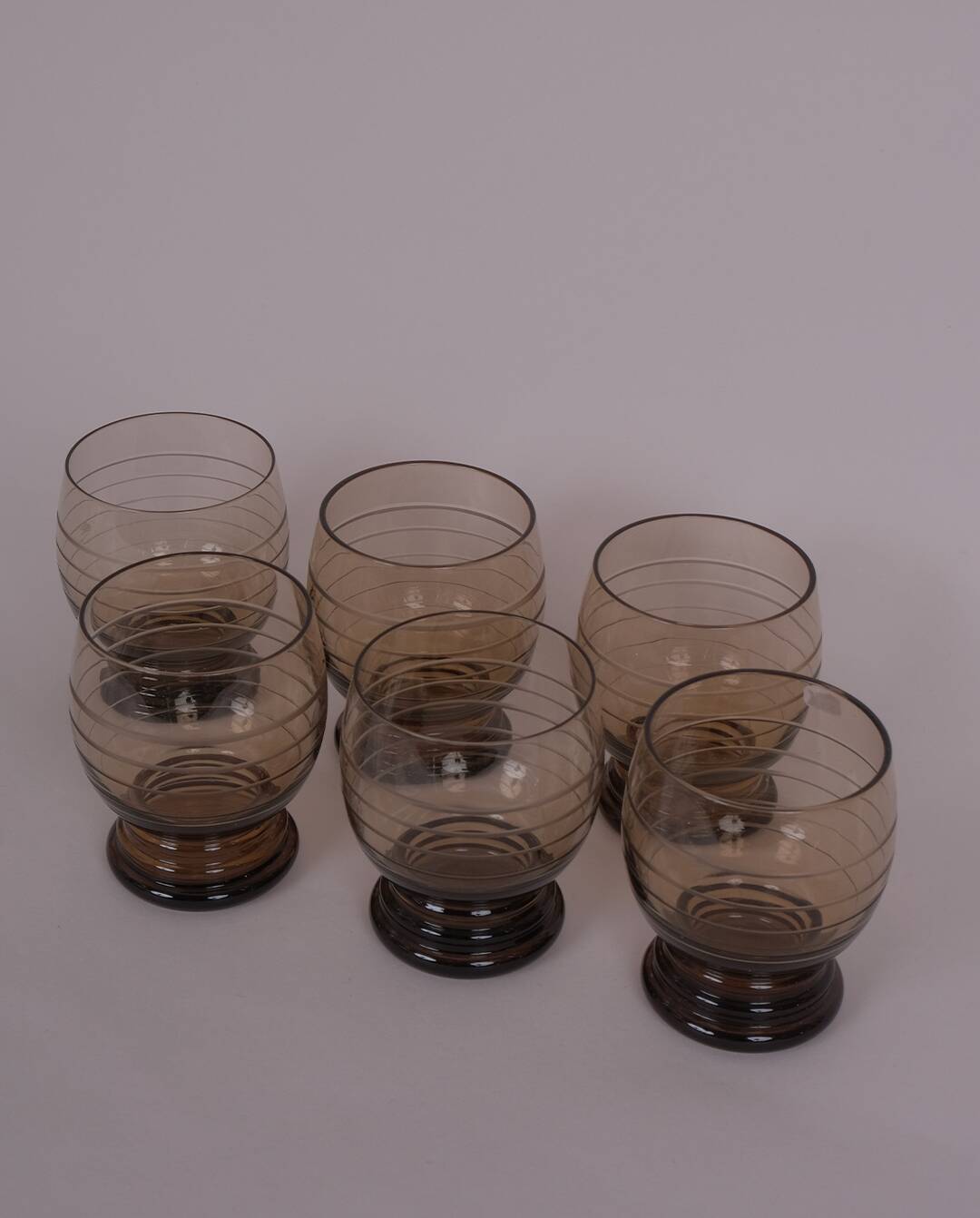 Engraved smoked glasses x6