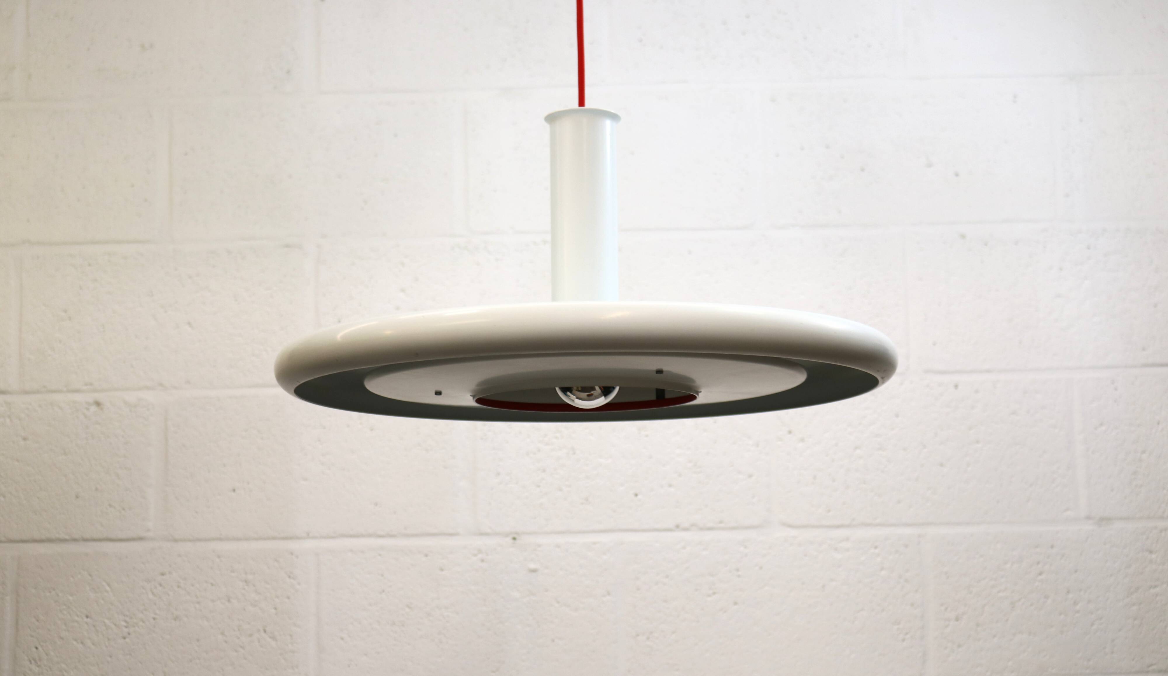 White XL Fog & Morup Optima Pendant Lamp: Hans Due Design, Denmark 1970s