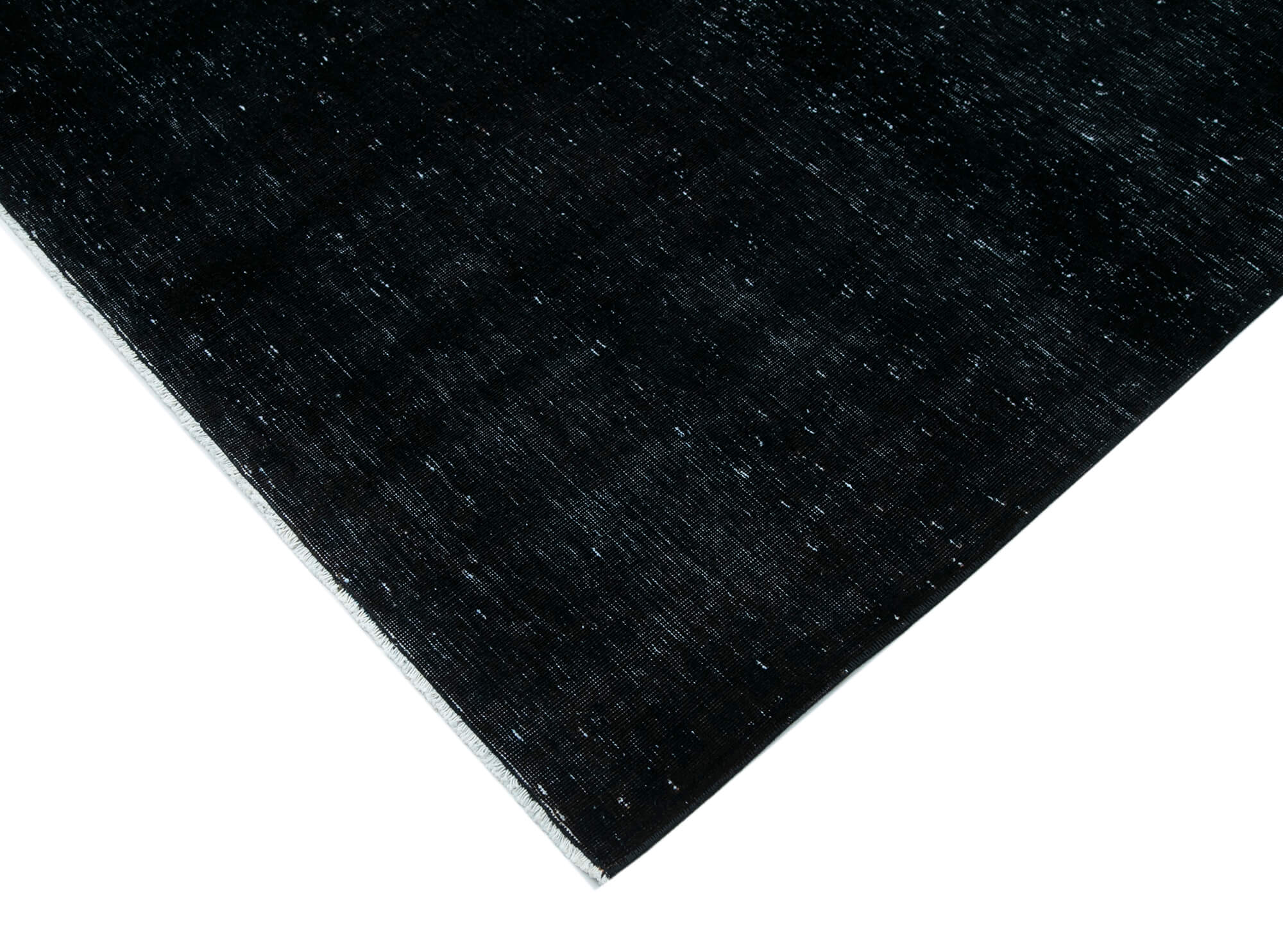 Handmade oriental overdyed 298 cm x 413 cm black wool carpet
