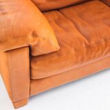 Three-seater sofa in cognac-colored leather produced by De Sede. Model DS-17/123, Switzerland, 2000s