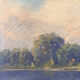 Old painting "The house by the lake" HST signed