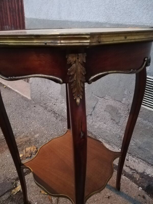 Table d'appoint ancienne marbre rose