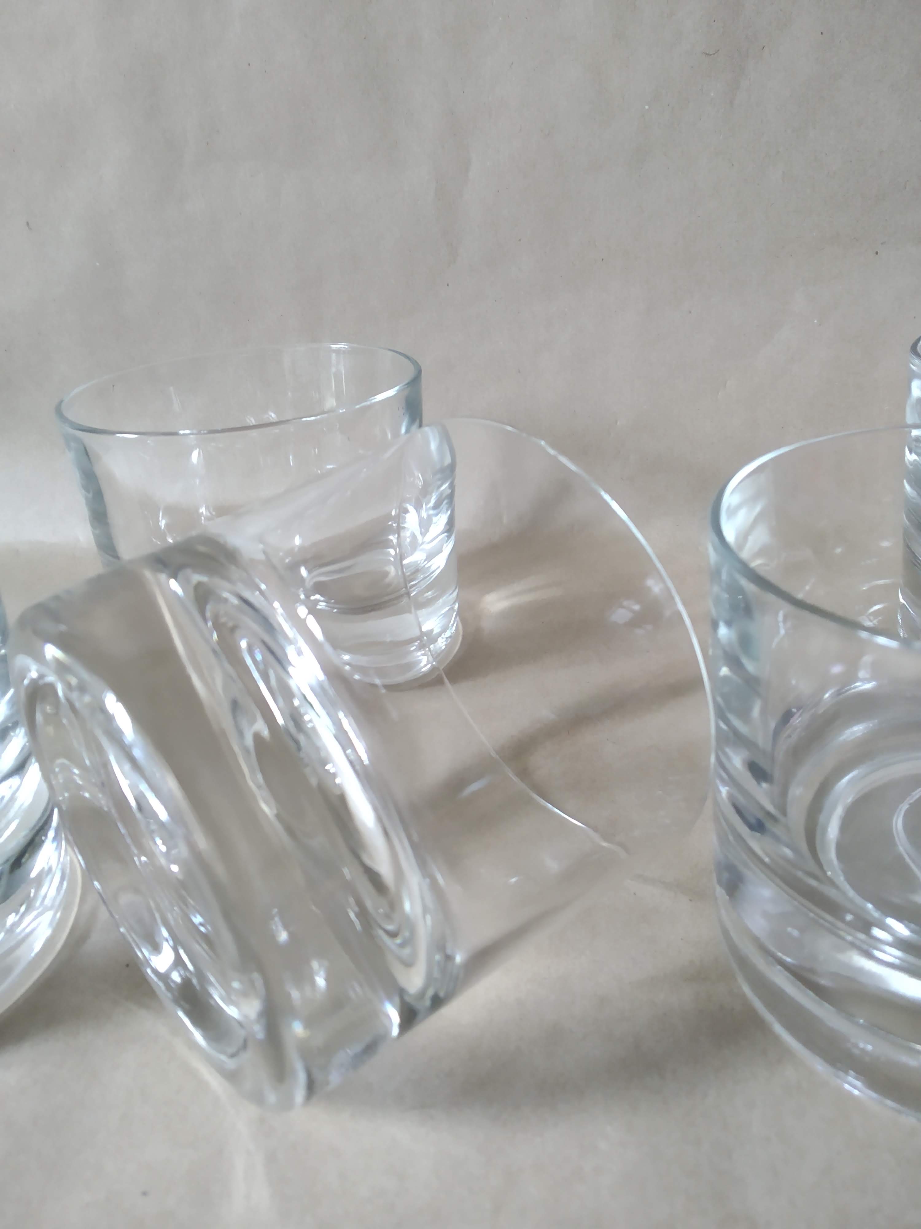 Glasses with thick bottom water or vintage spirits 70