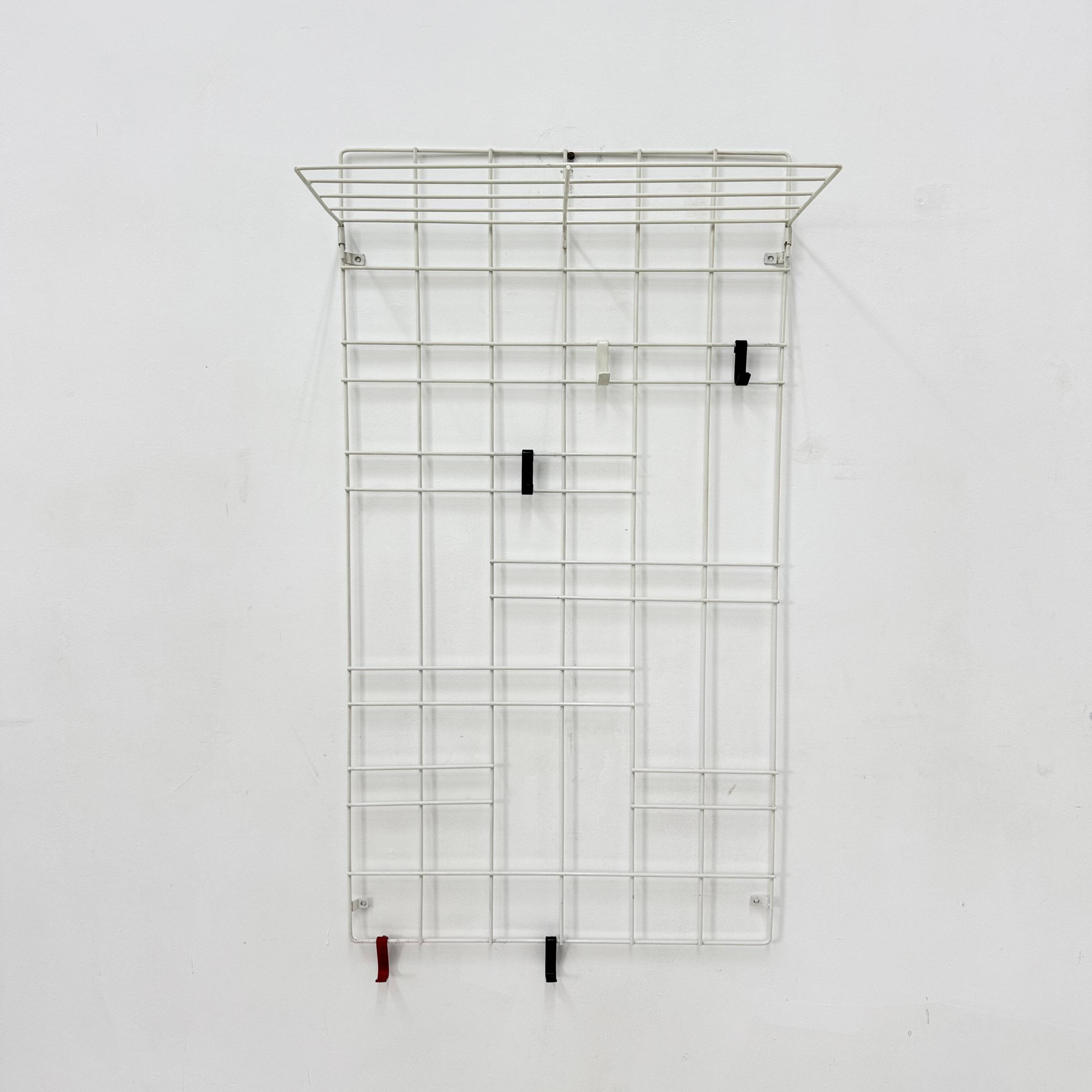 Vintage wire metal wall coat rack , 1960s
