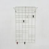 Vintage wire metal wall coat rack , 1960s