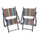 Duo de fauteuils pliant bois et toile
