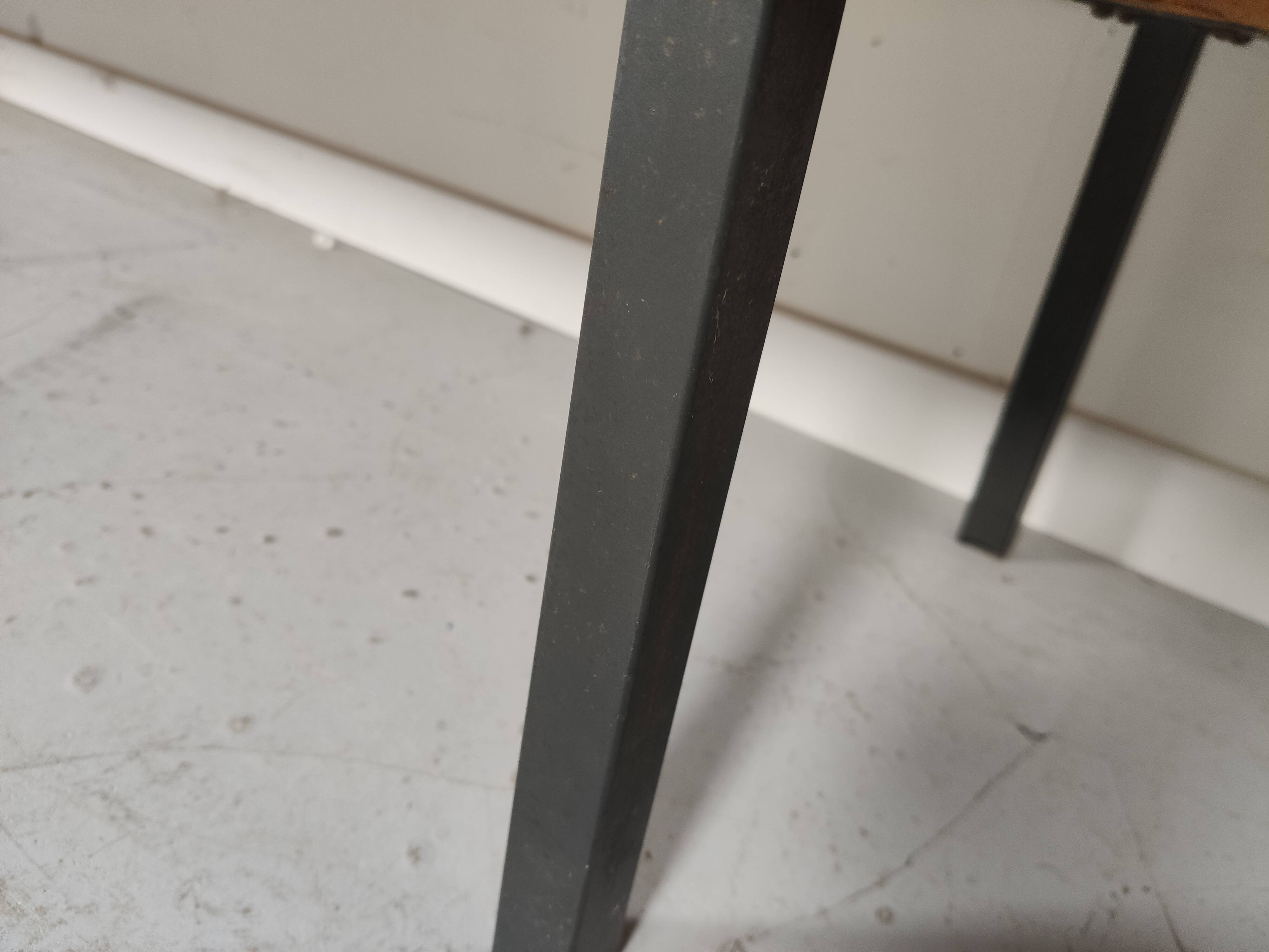 Scandinavian vintage teak and metal long sideboard, 60s