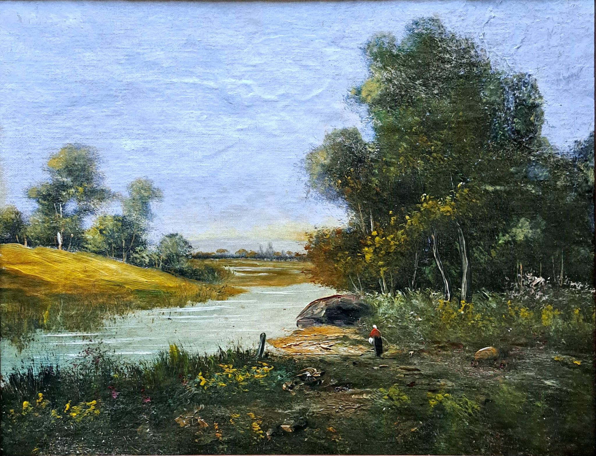 Impressionist painting - Oil on canvas, French School - Barbizon