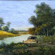 Impressionist painting - Oil on canvas, French School - Barbizon