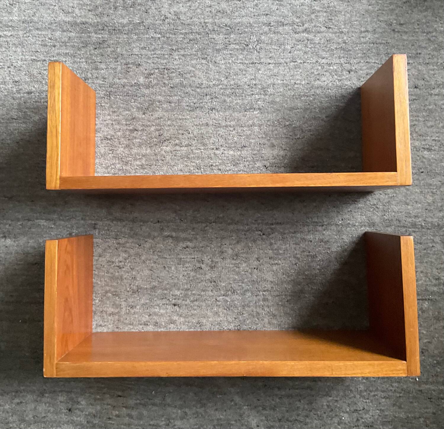 Pair of Scandinavian teak shelves from the 60s