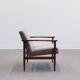 Mid Century Easy Chair in warm gray textile.
