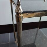 Black marble and brass stool
