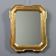 Antique cabaret mirror in gilded wood, Italy, mid-19th century.