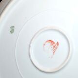 LIMOGES 2 round dishes antique chantournés in Green Gold edging porcelain "Aux Lions de Faïence Paris"