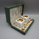 Pair of vintage porcelain salerons, shape dice to play - in case