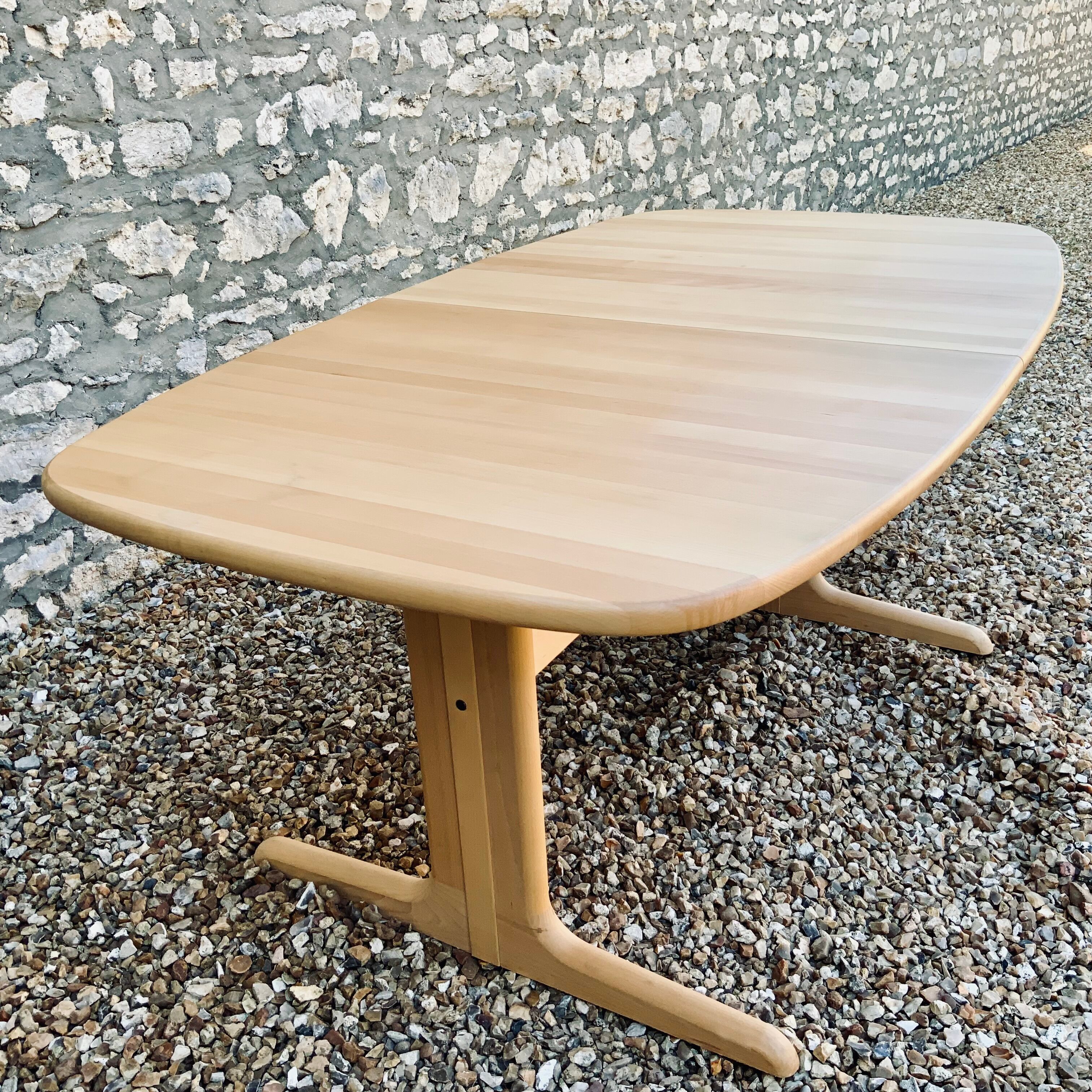 Scandinavian Design Extension Table 1960/70 In Solid Beech