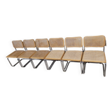 Set of 6 B32 chairs Marcel Breuer Italy design -1970s