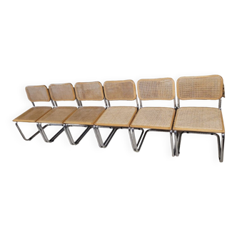 Set of 6 B32 chairs Marcel Breuer Italy design -1970s