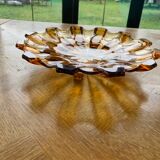 Orange yellow glass fruit cup