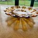 Orange yellow glass fruit cup