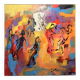 Oil Painting Canvas Deloison Abstract Jazz Musician Dance Party