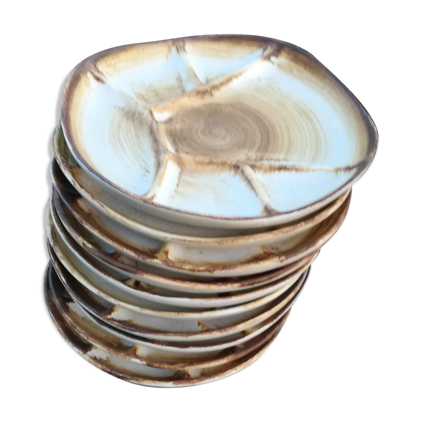 10 Longchamp factory fondue plates