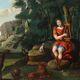 Ancient painting "Orpheus Charming the Animals" oil on panel '700